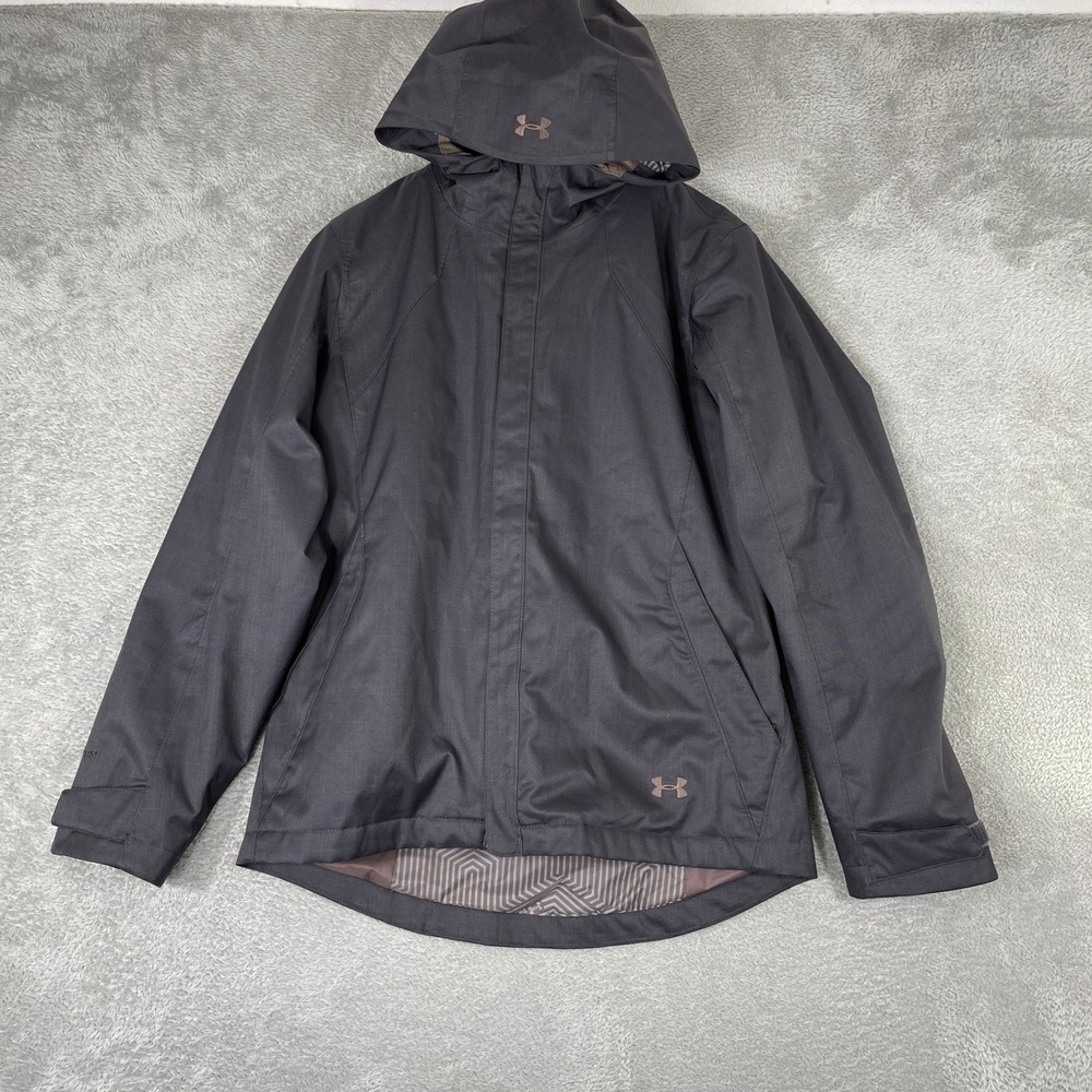 Under Armour ColdGear Infrared Jacket Womens Small Black Hooded Full Zip Coat
